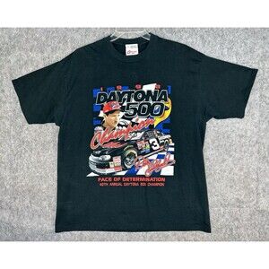 Vintage Dale Earnhardt Shirt Men’s XL Black NASCAR Racing Competitors View 90s